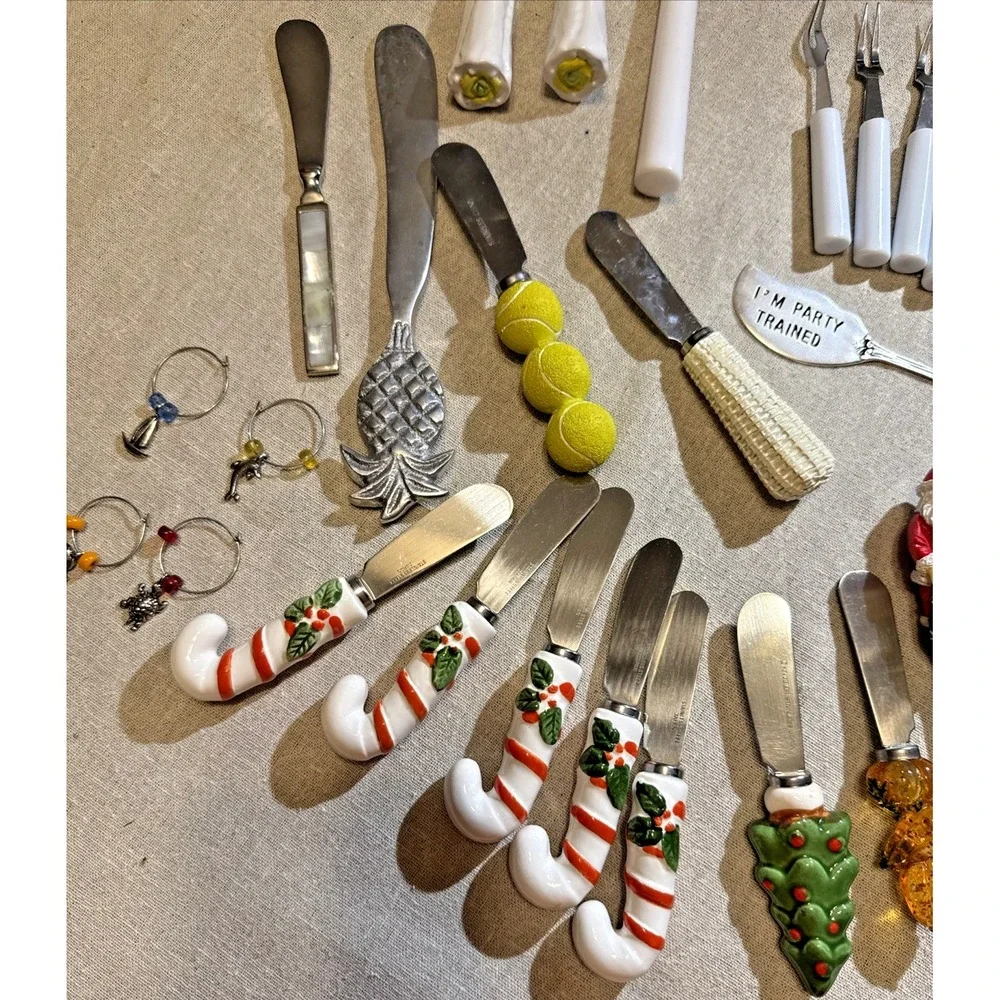 42 pcs-Charcuterie Cheese Knives Spreaders-variety styles w/‎ wine top & openers